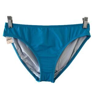 NWT Talbots Solid Blue Bikini Bottom Swimwear Spring Break Vacation Size 10